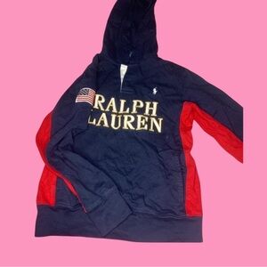 Navy Ralph Lauren top with front pocket & hoodie size M(10-12) boys